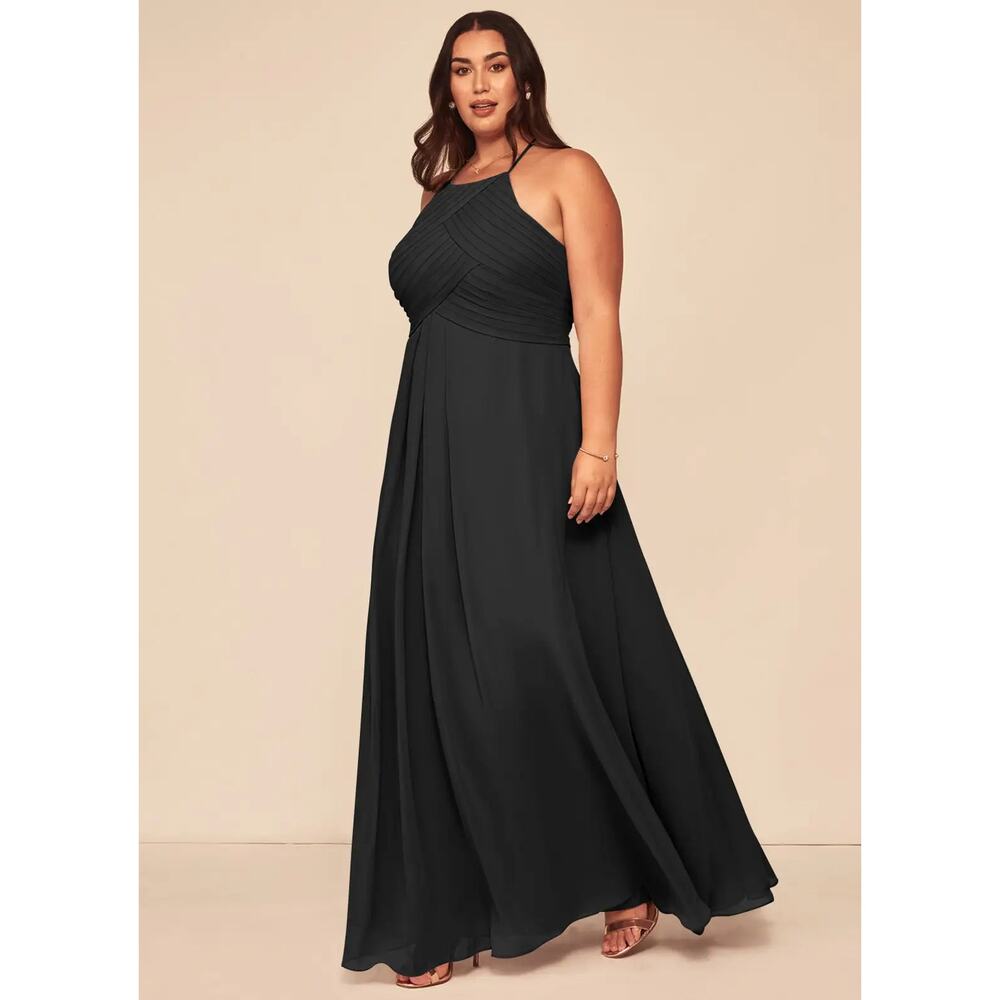 Azazie black chiffon dress size 14